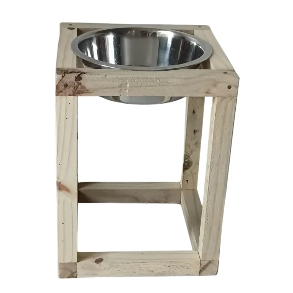 Large, Single, Raw elevated dog bowl stand
