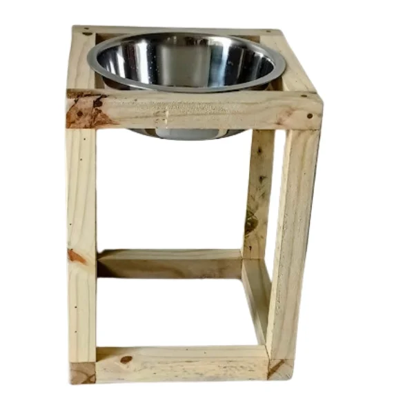 Med - Large, Single, Raw elevated dog bowl stand